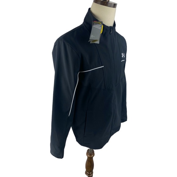 Under Armour Mens M Loose Windstrike Storm Full Zip Jacket Golf Black $100 - Picture 5 of 12